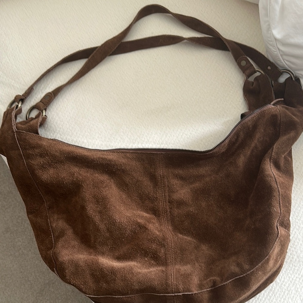 Free People Roma Suede Bag in Coconut Shell